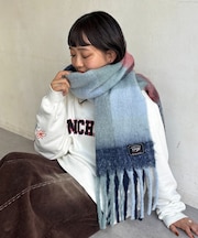 ふわふわバルキーチェックマフラー