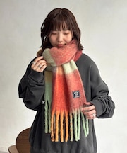 ふわふわバルキーチェックマフラー