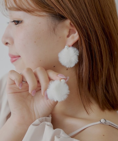 【Chico】ファーパールピアス