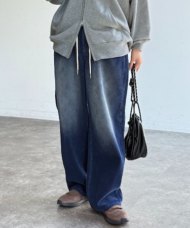 コーデュロイワイドパンツ