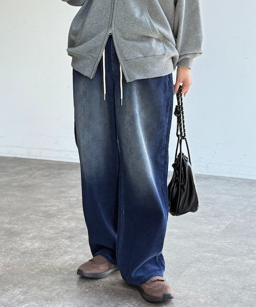 コーデュロイワイドパンツ