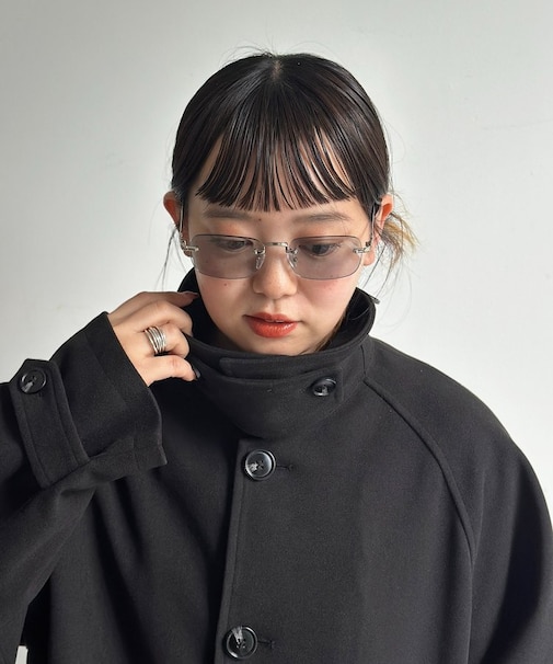 メタルフレームリムレスメガネ