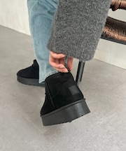 厚底ショートムートンブーツ
