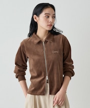 【earthy_】コットンベロアW zipカーディガン