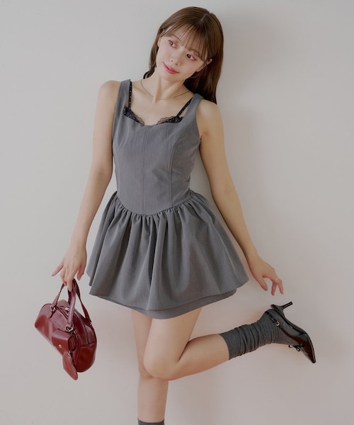 Chico】レースレイヤードフレアキャミワンピース｜パルグループ