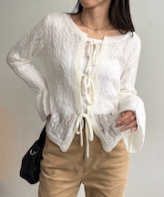 【CAPRICIEUX LE'MAGE】2WAYモヘアリボンニット