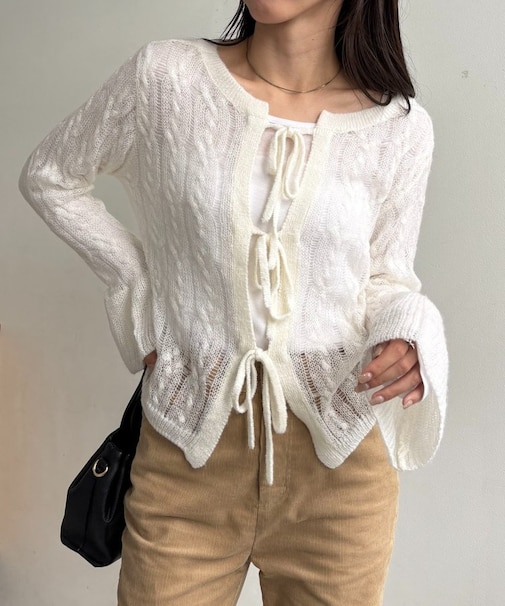 【CAPRICIEUX LE'MAGE】2WAYモヘアリボンニット