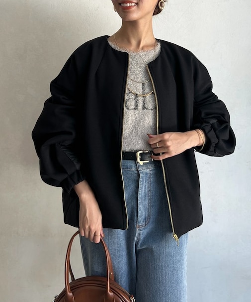 ボンディング×キルティングコクーンジャケット