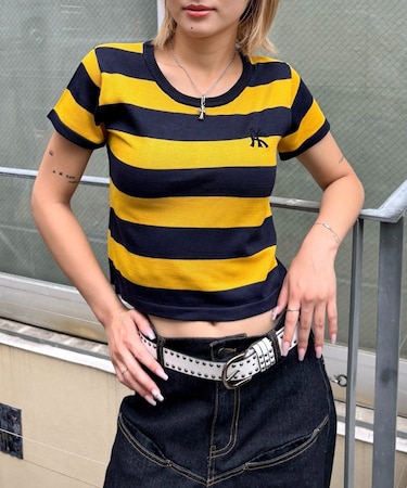 【WHO'S WHO gallery】ラガーボーダーコンパクトニット