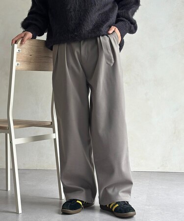 フェイクウールベルテッドスラックス