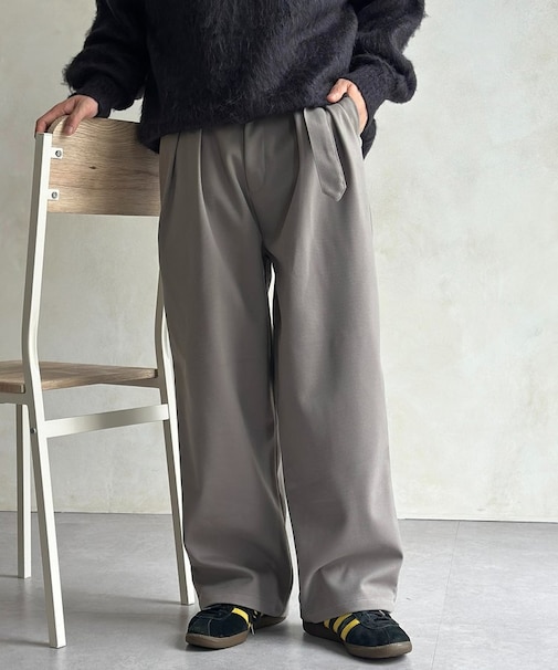 フェイクウールベルテッドスラックス