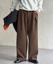 フェイクウールベルテッドスラックス