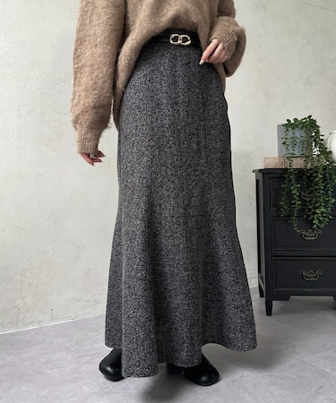 ツイードマーメイドスカート