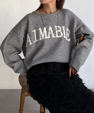 シャギーロゴニットプルオーバー