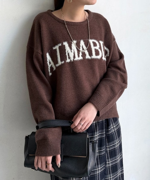 シャギーロゴニットプルオーバー