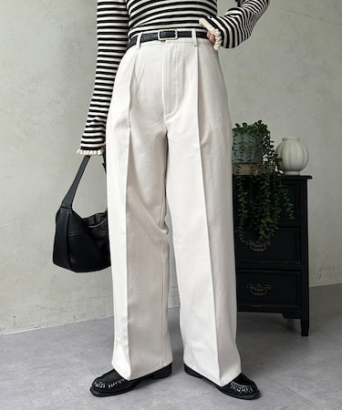 ウールライクストレートスラックス