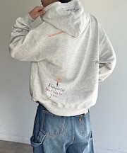 落書き刺繍パーカー