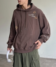 落書き刺繍パーカー