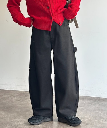 フェイクウールカーブペインターパンツ