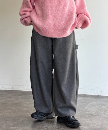 フェイクウールカーブペインターパンツ