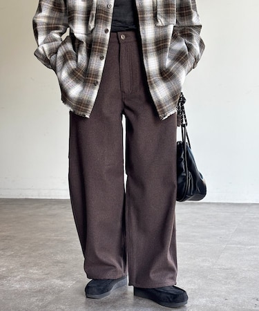 フェイクウールカーブペインターパンツ