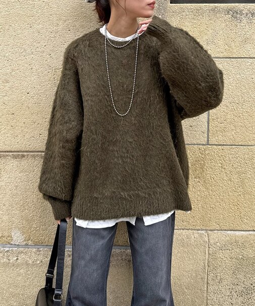 MIX糸モヘアライクニット