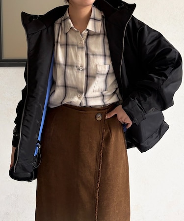 ナイロン中綿フードMA-1ジャケット