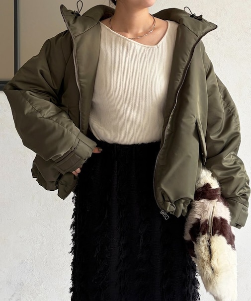 ナイロン中綿フードMA-1ジャケット