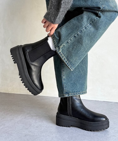 厚底サイドゴアブーツ