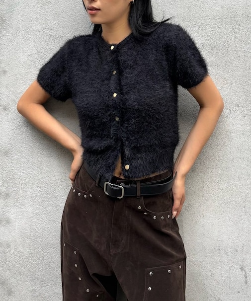 【WHO'S WHO gallery】シャギー半袖カーデ