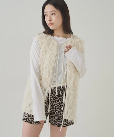 【WHO'S WHO gallery】チュールフリンジベスト