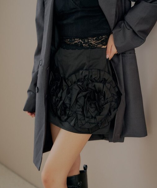 【Chico】フリルデザインボリュームミニスカート