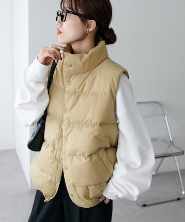 【Discoat】【ユニセックス】リップナイロン中綿ベスト