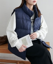 【Discoat】【ユニセックス】リップナイロン中綿ベスト