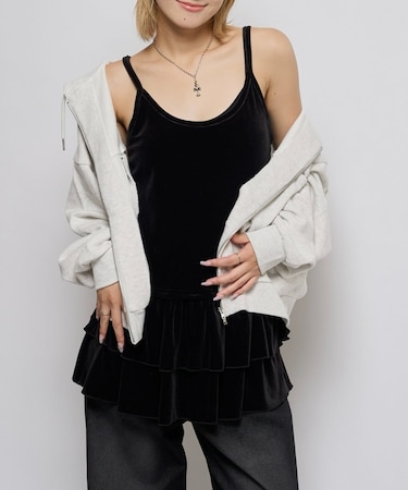 【WHO'S WHO gallery】ベロアフリルチュニック