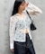 【WHO'S WHO gallery】フラワーレースニットシャツ