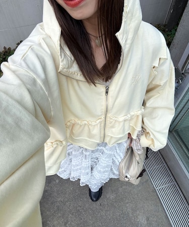 【Ciaopanic】CPロゴフリルティアードダメージパーカー