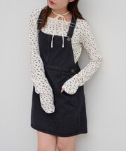 【Discoat】デニムミニオーバーオール