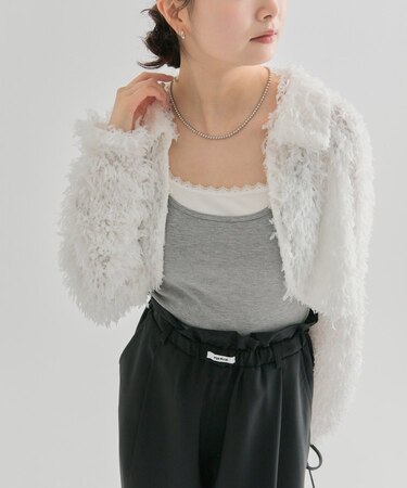 【mystic】衿付きフェザーボレロ