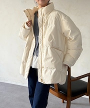 ボリュームネックミドルダウン