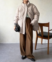 ボリュームネックミドルダウン