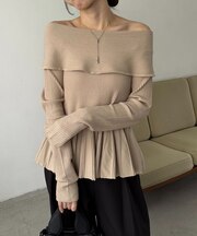 【CAPRICIEUX LE'MAGE】フレアボートネックニット