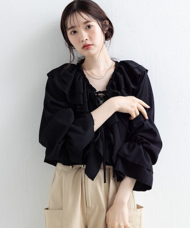 【Kastane】フリルリボンブラウス