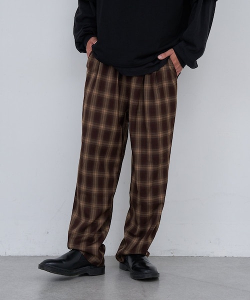 バヤコ企画】チェックキャミ・チェックイージーパンツ バヤコ企画