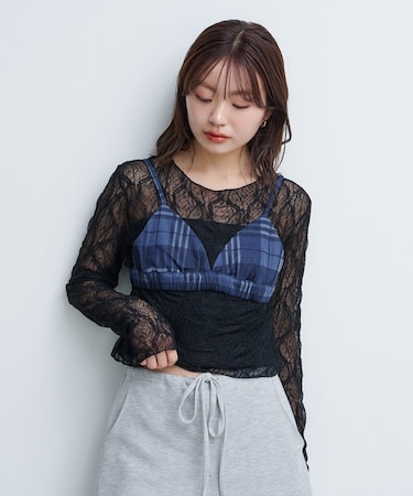 【Kastane】チュールデニムビスチェ