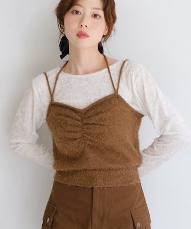 【Kastane】シャギーニットキャミ