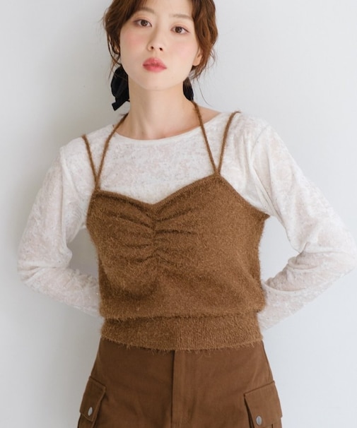 【Kastane】シャギーニットキャミ