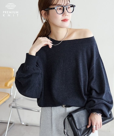 【Discoat】スーパーファインウールワンショルプルオーバー