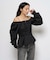 【WHO'S WHO gallery】2WAYオフショルダーパフスリーブブラウス