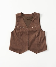 【WHO'S WHO gallery】フェイクスウェードコンパクトジレ